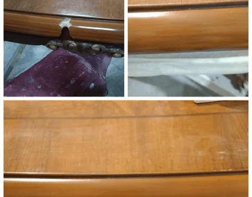 Реставрация выбоины на столешнице